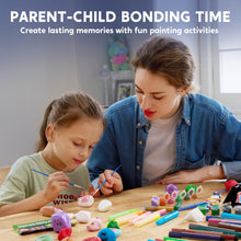 Carica l'immagine nel visualizzatore di Gallery, JOYIN 10 pezzi Kit Pittura di pietra per bambini con 18 colori (colle glitter e metallizzato e colori standard) Materiali artistici per bambini Attività da famiglia Regalo di compleanno