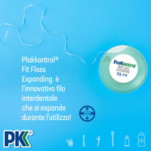 Carica l'immagine nel visualizzatore di Gallery, Plakkontrol® Fit Floss Expanding, filo interdentale espandibile, leggermente cerato, gusto fresh mint, 1 pz, 30 g, peso 