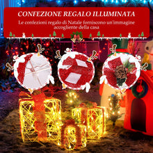 Carica l'immagine nel visualizzatore di Gallery, SALCAR Confezione regalo con decorazione LED da 3 pezzi, 20/14/10 cm Scatole luminose 8 modalità, Decorazione natalizia 