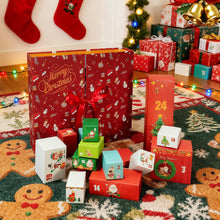 Carica l&#39;immagine nel visualizzatore di Gallery, Scatole per calendario &#39;Avvento, Calendario dell&#39;Avvento Scatola 24 Scatole Regali Natale Calendario Avvento, 2025 per Conto alla Rovescia e Decorazioni Natalizie (Rosso)