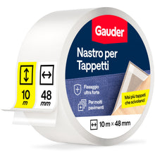 Carica l'immagine nel visualizzatore di Gallery, GAUDER Nastro biadesivo per tappeti - Colla per tappeti (10 m x 48 mm)