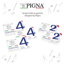 Carica l'immagine nel visualizzatore di Gallery, Pigna, Blocco da Disegno con 4 angoli PignaQuattro, Formato 24x33 cm., 20 Fogli da 220 g/m², Perfetto per Disegni e Schi