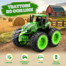 Carica l'immagine nel visualizzatore di Gallery, HappyGoLucky Trattore Telecomandato per Bambini con Luce, 2,4 GHz, Verde