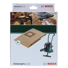 Carica l'immagine nel visualizzatore di Gallery, Bosch Accessories 5 sacchetti filtro di carta (accessori per aspirapolvere UniversalVac 15)