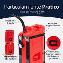 Carica l'immagine nel visualizzatore di Gallery, hünersdorff Tanica Carburante Profi Un da 20 Litri Colore, HDPE, Rosso