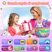 Carica l'immagine nel visualizzatore di Gallery, TIATUA Macchina Fotografica Bambini Istantanea, 2.4 Pollici 1080P HD Fotocamera Bambini con 32GB Scheda &amp; Carta da Stampa, Regali per bambini dai 3 ai 12 anni