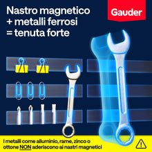 Carica l'immagine nel visualizzatore di Gallery, GAUDER Strisce magnetiche autoadesive, calamite (10 pz, 15cm x 25mm x 2mm)