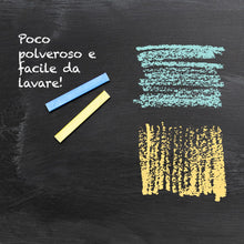 Carica l&#39;immagine nel visualizzatore di Gallery, Westcott gesso 12 pezzi colorati | confezione da 12 gessetti per lavagna da 1,2 cm ⌀ in colori vivaci | poco polverosi e facili da pulire | bastoncini lunghi 8,5 cm | E-744983 00