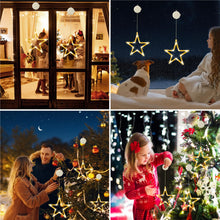 Carica l'immagine nel visualizzatore di Gallery, CNMTCCO Luci natalizie a LED, 2 pezzi, 10 LED, con ventose, timer, funzionamento a batteria, per finestre, decorazioni n