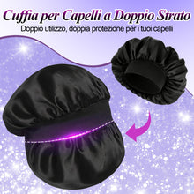 Carica l'immagine nel visualizzatore di Gallery, Cuffia Seta Capelli Notte Set di 2 Cuffia Capelli Seta, Cuffia Doccia Donna, Cuffia Notturna per Capelli Ricci e Lisci, 