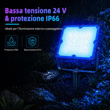 Carica l'immagine nel visualizzatore di Gallery, 2 Pezzi 24V Faretto LED da Esterno RGB con Picchetto, 30W, IP66