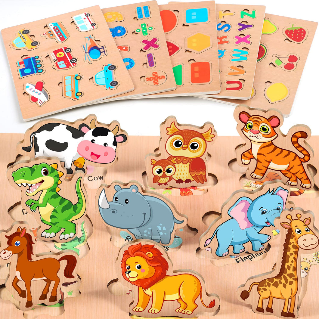 Joozmui Puzzle In Legno Montessori 1 2 3 Anni, Attività In Legno Montessori 1 2 3 Anni Attivita In Legno Colorato E Giochi Per Lo Sviluppo Giocattoli Montessori Per Bambini Di 1 Anno 0 1