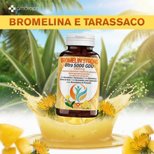 Carica l'immagine nel visualizzatore di Gallery, Bromelina 5000 Gdu Con Tarassaco Fino a 4 mesi di fornitura 120 Compresse - ImmunoSTRONG