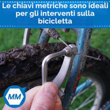 Carica l'immagine nel visualizzatore di Gallery, Chiavi a Brugola Corte, Set Metrico 13 Pezzi 1,27-10mm Satinato