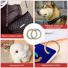 Carica l'immagine nel visualizzatore di Gallery, 32 Pezzi Scatto Molla Rotonda Accessori per Borse e Zaini (Argento&amp;Oro)