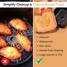 Carica l'immagine nel visualizzatore di Gallery, edihome, Carta Forno per Friggitrice ad Aria, BPA Free, Monouso, Adatto al Forno, da 5 a 8 litri (Quadrata, 20-24 cm)