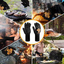 Carica l'immagine nel visualizzatore di Gallery, Reinalin Guanti da Barbecue Resistenti al Calore 500°C, Guanti da Forno BBQ