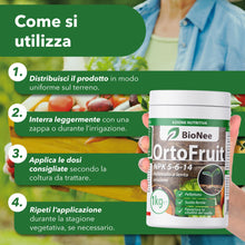 Carica l'immagine nel visualizzatore di Gallery, OrtoFruit – Concime Organo-Minerale Pellettato NPK 5-6-14 Biologico | Nutrizione Naturale e Graduale | Per Orto, Fruttet