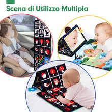 Carica l&#39;immagine nel visualizzatore di Gallery, hahaland Specchio Neonati Giochi Neonato 0 3 6 Mesi, Libro Sensoriale con Specchio, Tummy Time Neonati Bianco e Nero Giochi Montessori 6 Mesi Giocattoli Educativi