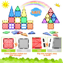 Carica l&#39;immagine nel visualizzatore di Gallery, Piastrelle magnetiche Giocattoli per bambini Giocattoli magneti per il bambino Blocchi magnetici Giocattoli da costruzione Giocattoli Montessori per ragazzi e ragazze di 3+ anni