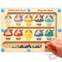 Carica l'immagine nel visualizzatore di Gallery, Labirinto Magnetico dei Colori e dei Numeri - Puzzle montessoriano di Legno per l'apprendimento del conteggio - Giocatto