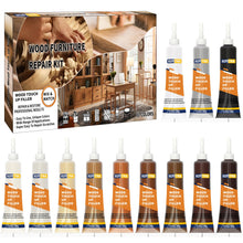 Carica l'immagine nel visualizzatore di Gallery, Hupeyna Kit Riparazione Legno, 12 Colori Stucco per Legno, Ritocco Legno