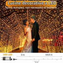 Carica l'immagine nel visualizzatore di Gallery, Luci Albero di Natale, 59.8M 500 LED Luci Natalizie da Esterno ed Interno