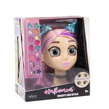 Carica l&#39;immagine nel visualizzatore di Gallery, Nice Group- Influencer Make Up Doll, Testa da Truccare e Pettinare con Occhi Cambia Colore per Bambine Influenzare Trucchi, Multicolore, Taglia Unica, 92049