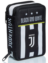 Carica l&#39;immagine nel visualizzatore di Gallery, Seven Astuccio Scuola Juventus 3 Zip, Bianco Nero, Triplo Scomparto Completo di Matite, Penne e Pennarelli, Accessori Juventus Scuola, Accessori per Zaino Bambini e ragazzi