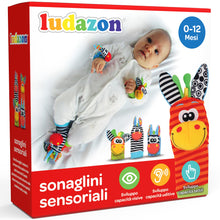 Carica l'immagine nel visualizzatore di Gallery, Sonaglini Sensoriali Montessori, Calzini Sonaglio Mani e Piedi Neonato 0-12 Mesi, Stimola Udito e Coordinazione, Gioco E