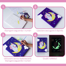 Carica l'immagine nel visualizzatore di Gallery, BONNYCO Dipingere Con I Numeri Bambini Unicorno, 3 Pezzi Tele Unicorno Bambina Regalo, Kit Lavoretti Creativi per Bambini, Paint by Numbers | Idee Regalo Bambina Bambino, Giochi Bambina Unicorno