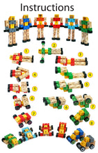 Carica l'immagine nel visualizzatore di Gallery, TOWO Robot Trasformazione in Legno - Gioco da Viaggio Transfigures - Veicolo Giocattolo da Trasformare - Robot in Legno per Bambini e Bambine di 3 Anni- blu