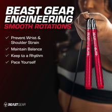 Carica l'immagine nel visualizzatore di Gallery, Beast Gear Corda per Saltare Professionale - Jump Rope Regolabile per Allenamento in Palestra con Manici in Alluminio - Per Boxe, Crossfit e Fitness
