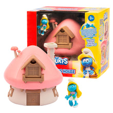 Carica l&#39;immagine nel visualizzatore di Gallery, Giochi Preziosi I Puffi - Puffetta E La Sua Casetta Dal Tetto Rosa Ricca Di Accessori E Adesivi , Per Bambini A Partire Dai 3 Anni