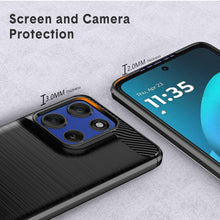Carica l'immagine nel visualizzatore di Gallery, Custodia Cover per Motorola Moto G56/G57/G57 Power/G67 Power 5G,Spazzolata e Fibra di Carbonio Morbido Silicone TPU Cove