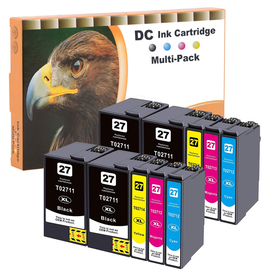 D&C Compatibili Cartucce d'inchiostro Sostituzione per Epson 27 27XL per Epson WorkForce WF-3600 WF-3620 DWF WF-3620 WF WF-3640DTWF WF-7110DTW WF-7210DTW WF-7600 WF-7610DWF WF-7620 (10-Pack)