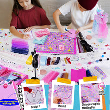 Carica l&#39;immagine nel visualizzatore di Gallery, 800+ Pezzi – Kit Di Design Di Moda Per Ragazze con 6 Manichini, Kit Per Arte e Artigianato Creativi, Kit Da Cucito Per Bambini, Regalo di Compleanno per Bambine, 6 7 8 9 10 11 12+ anni