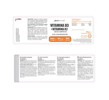 Carica l'immagine nel visualizzatore di Gallery, HerbAmour Vitamina D3 K2 500 Microcompresse 50 mcg 100 mcg