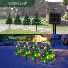Carica l'immagine nel visualizzatore di Gallery, Albero di Natale con Luce Solare per Esterni, 4 Alberi con Catene Luminose, Luci Solari da Giardino 80LED C6, Decorazion