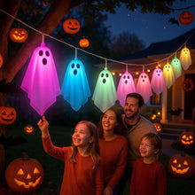 Carica l'immagine nel visualizzatore di Gallery, CNMTCCO Lot di 10 luci LED fantasma di Halloween con custodie in tessuto, alimentate a batteria, luminose e lampeggianti