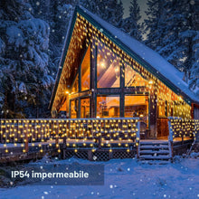 Carica l'immagine nel visualizzatore di Gallery, DBFAIRY Catena luminosa per esterni, 6 m, 300 LED, con timer a distanza, impermeabile, 8 modalità, per casa, veranda, ma