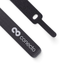 Carica l'immagine nel visualizzatore di Gallery, Conecto 30 Pezzi di Fascette per Cavi in Velcro Riutilizzabili per la Gestione dei Cavi - Nero