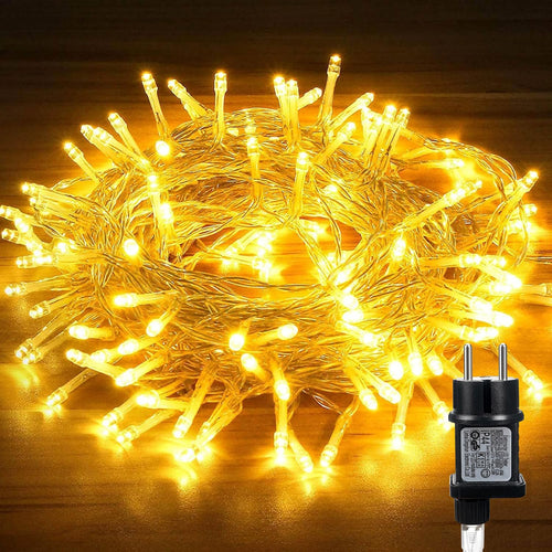 Hoteril Luci Natale Esterno, 10M 80 LEDs Luci Albero di Natale Impermeabile, Lucine da Esterno Giardino per Adatto a Giardino, Feste, Natale, Natalizie Albero, Nozze