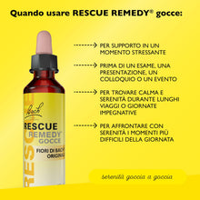 Carica l'immagine nel visualizzatore di Gallery, RESCUE Remedy, Giallo Acceso, 20 Millilitri, per la Salute mentale, con Alcol di Uva, Essenze della Miscela Rescue
