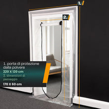 Carica l'immagine nel visualizzatore di Gallery, Hinrichs 2x Porta Antipolvere con Chiusura a Strappo - 220x120 cm - Copri Scarpiera con Cerniera - Antipolvere Casa - Co