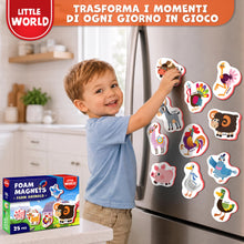 Carica l'immagine nel visualizzatore di Gallery, Little World 27 magneti per frigorifero in schiuma per bambini 1-3 – Magneti per bambini grandi – Magneti per frigorifer