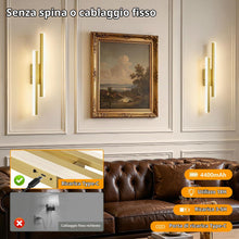 Carica l'immagine nel visualizzatore di Gallery, Dehobo LED Applique Ricaricabile da Parete Interno 50cm, 3000-6000K Oro