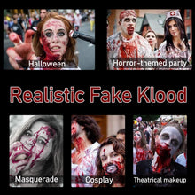 Carica l&#39;immagine nel visualizzatore di Gallery, Halloween Sangue Finto,Kit Realistico Finto Lavabile,con Fake Blood+2 Spugnette per il trucco,per Halloween Effetti Speciali Trucco per Vampiro, Mostro e Zombie Sposa