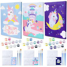 Carica l'immagine nel visualizzatore di Gallery, BONNYCO Dipingere Con I Numeri Bambini Unicorno, 3 Pezzi Tele Unicorno Bambina Regalo, Kit Lavoretti Creativi per Bambini, Paint by Numbers | Idee Regalo Bambina Bambino, Giochi Bambina Unicorno