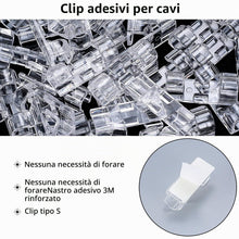 Carica l'immagine nel visualizzatore di Gallery, 120 Pezzi Clips Fermacavi Autoadesivi, Supporto Organizzatore Cavi Tondo, Organizer per Cavi, Montaggio a Parete Morsett